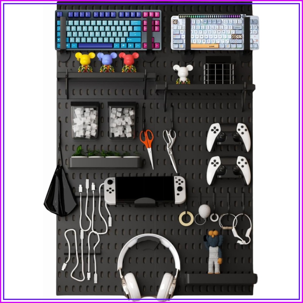 Gaming Console Image - Pegboard Wall Organizer for Gaming Setup,