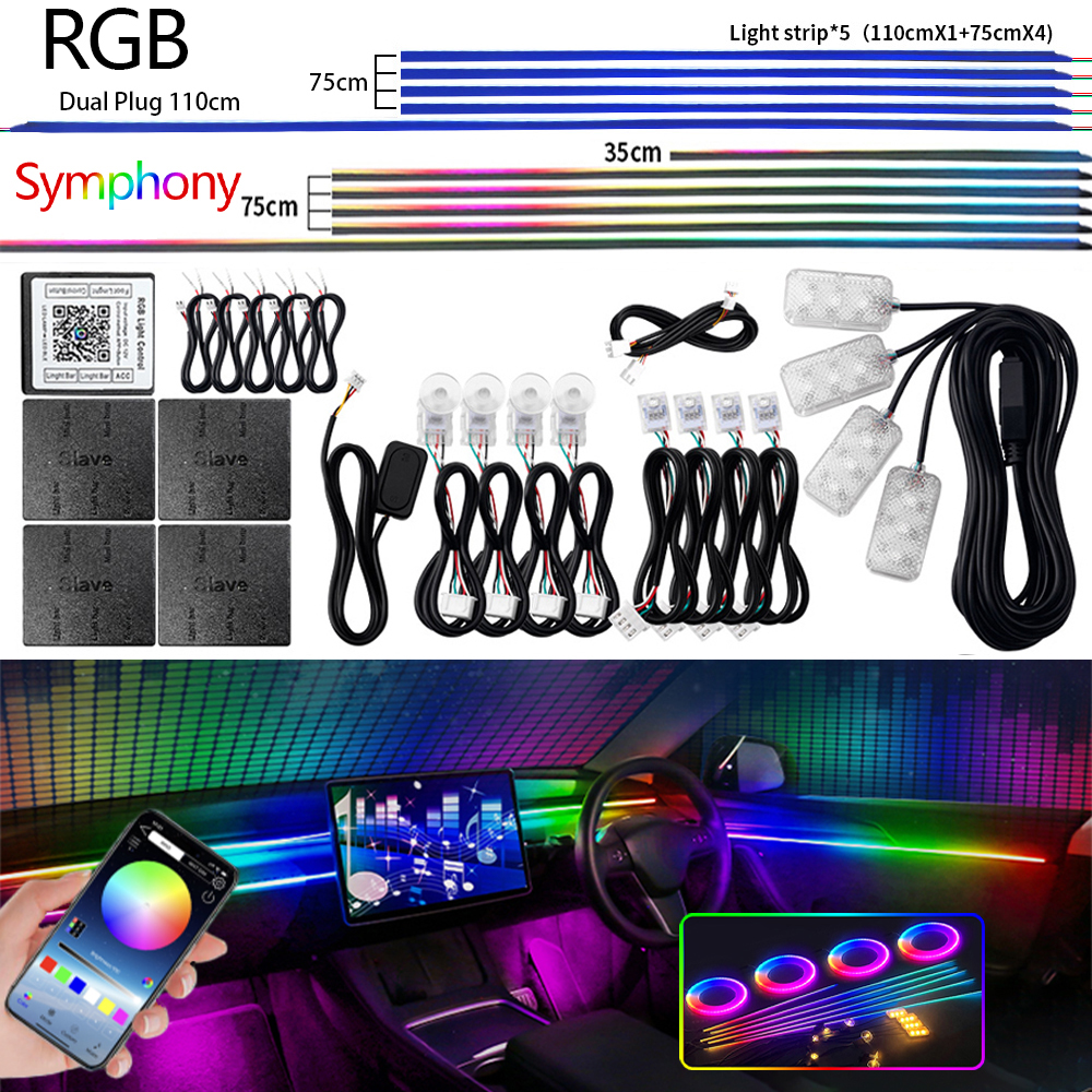 Led Gaming Light Strip - Universal Led Car Ambient Light RGB