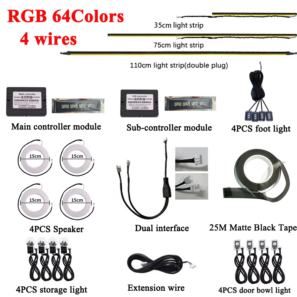 RGB 64 Colors LED Car Ambient  - Led Gaming Light Strip avis et prix
