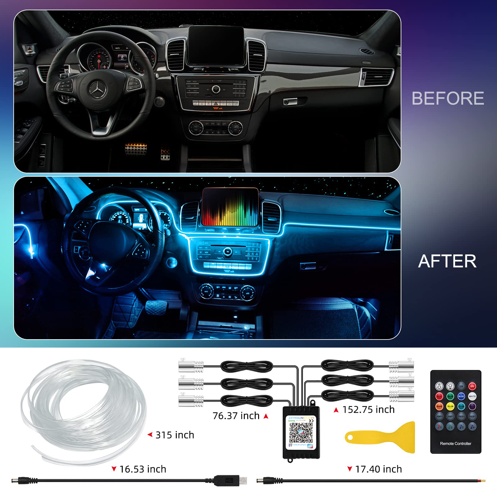 LED Car Interior Ambient Strip - Led Gaming Light Strip avis et prix
