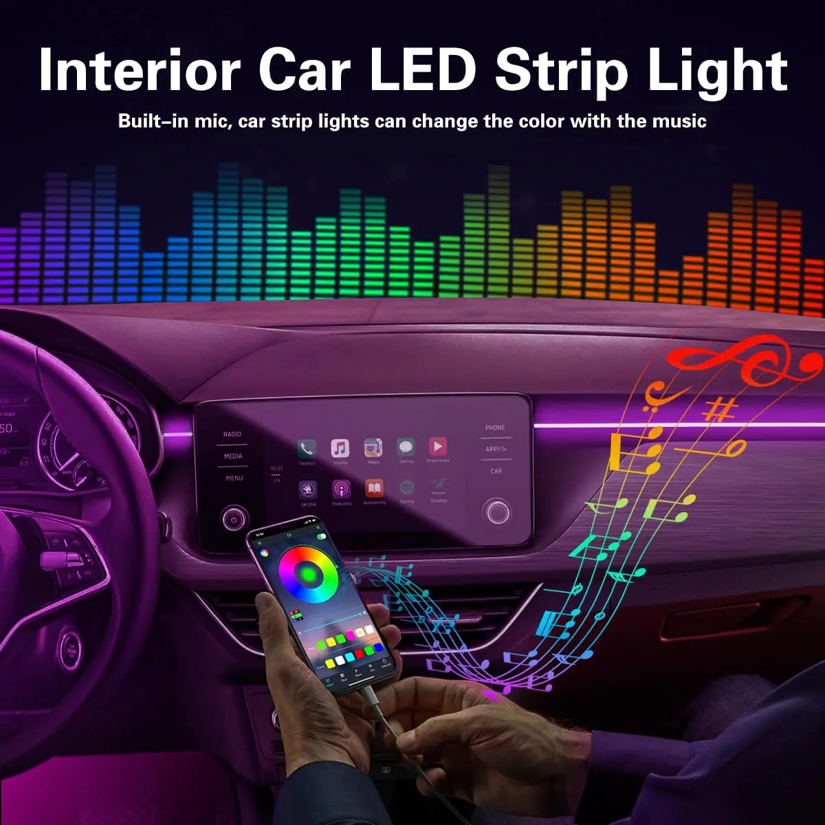 RGB LED Car Ambient Light Kit  - Led Gaming Light Strip avis et prix