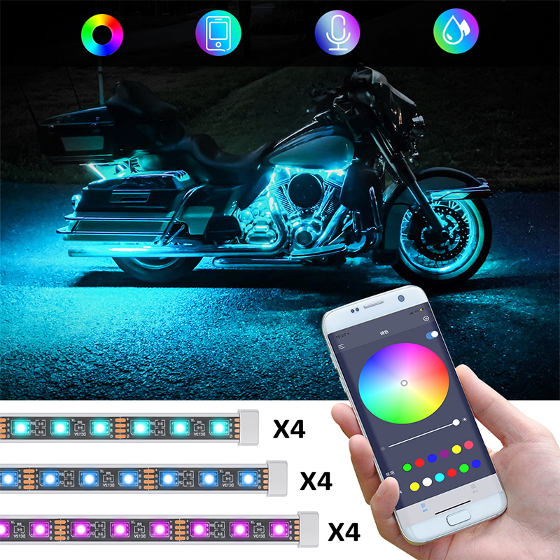 12 PCS Motorcycle LED Light ki - Led Gaming Light Strip avis et prix