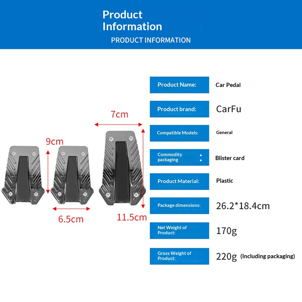 Car Brake Foot Pedal, Car Foot - Racing Pedal Set avis et prix