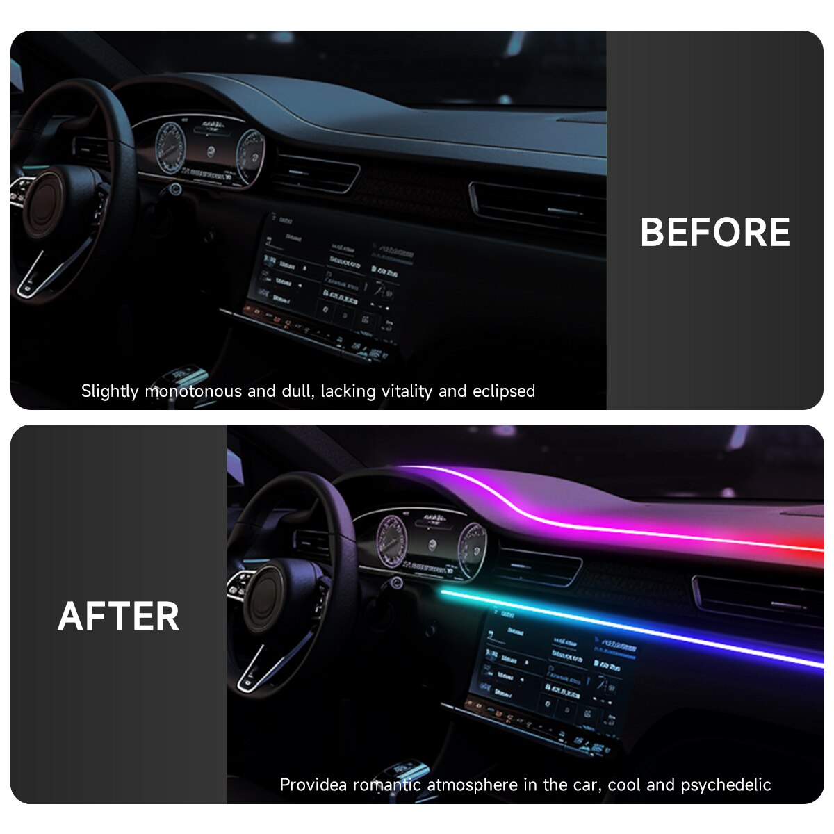 Car LED Ambient Light USB 64 C - Led Gaming Light Strip avis et prix